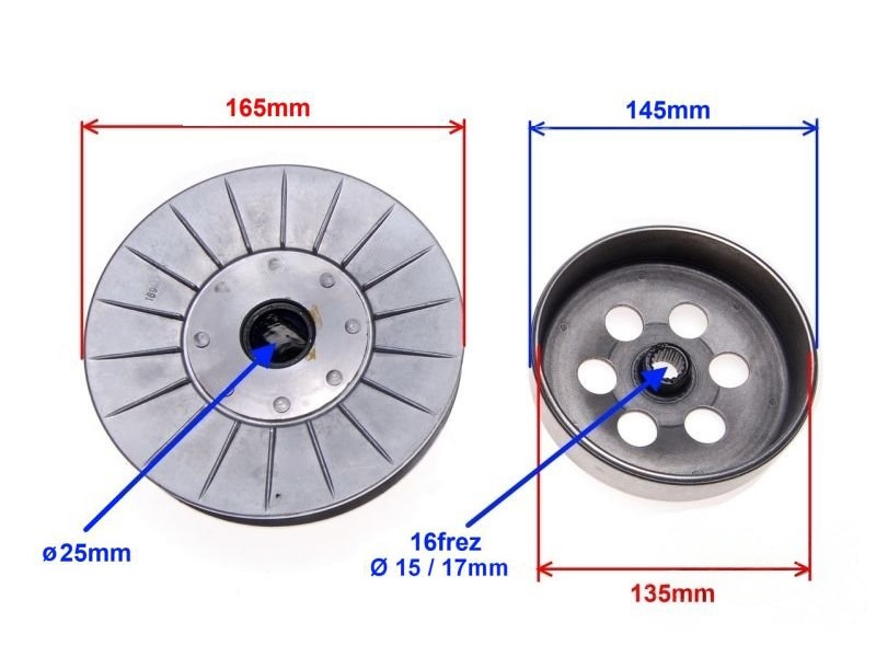 Ambreiaj spate ATV Linhai 300, Bashan 300, diametru 169mm, inaltime 96mm