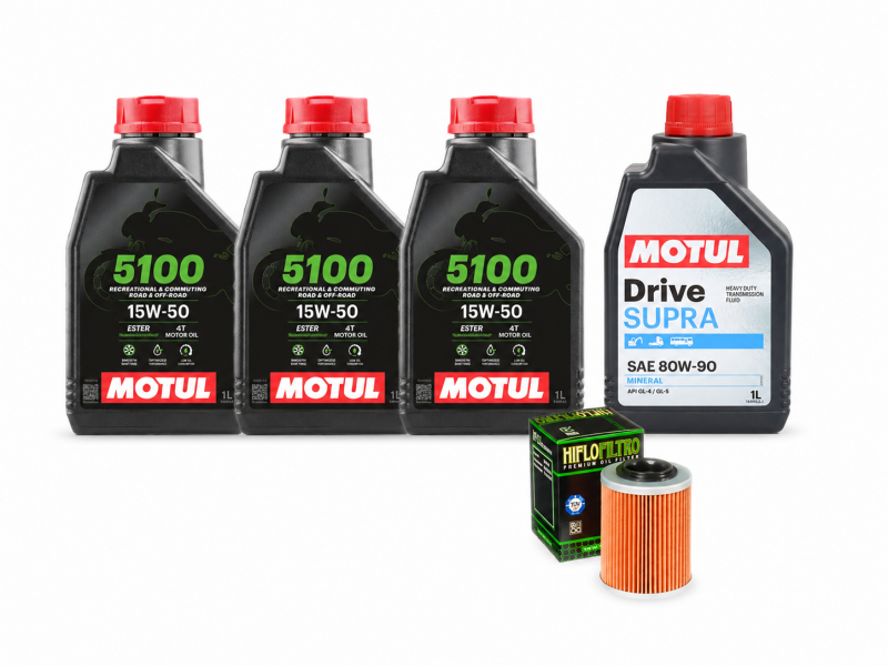 Pachet revizie ATV CFMOTO 450/520/550/600/800 (ulei Motul 5100 motor + grupuri)