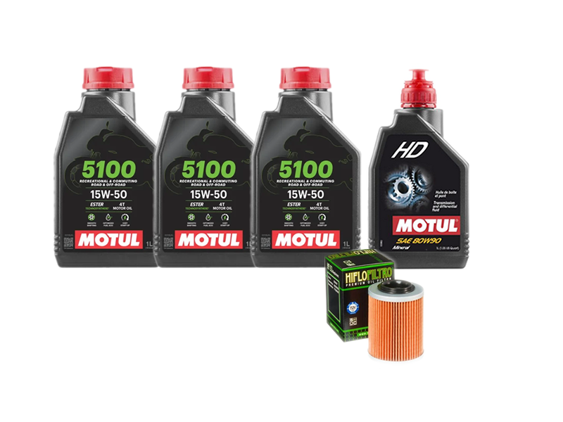 Pachet revizie ATV CFMOTO 450/520/550/600/800 (ulei Motul 5100 motor + grupuri)