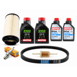 Pachet complet revizie ATV Linhai 260/300/370/400 (ulei motor + grupuri, filtru aer, filtru benzina, bujie, curea)