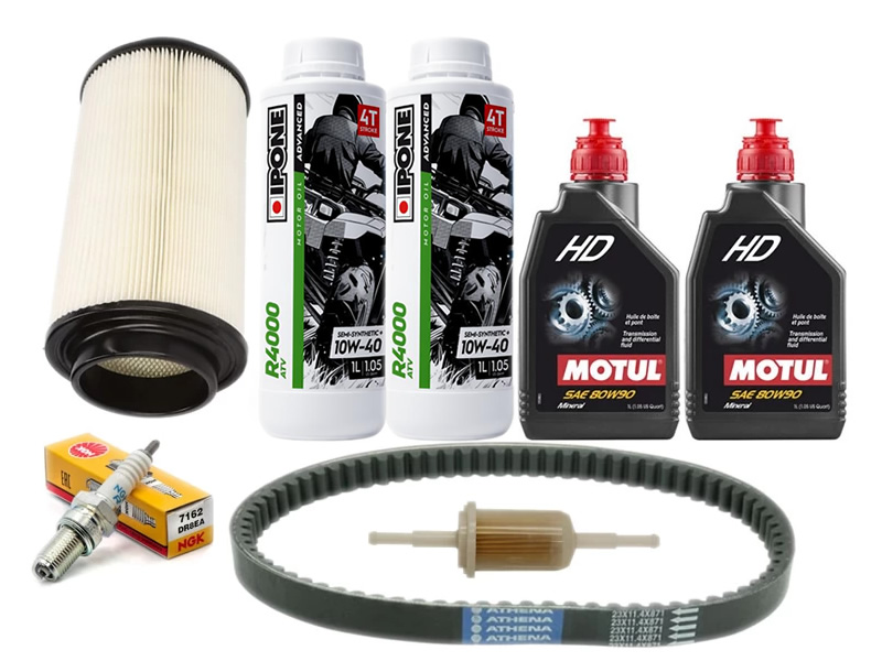 Pachet complet revizie ATV Linhai 260/300/370/400 (ulei motor + grupuri, filtru aer, filtru benzina, bujie, curea)