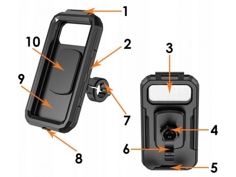 Suport telefon cu husa eXtremestyle model 167-Hard - montaj pe ghidon - 167x81x10 mm Suport telefon cu husa eXtremestyle model 167-Hard - montaj pe ghidon - 167x81x10 mm
