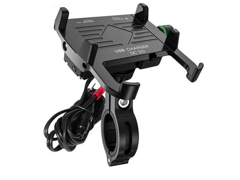 Suport telefon eXtremestyle model R10 cu port USB incarcare - montaj pe ghidon - latime reglabila 60-100 mm Suport telefon eXtremestyle model R10 cu port USB incarcare - montaj pe ghidon - latime reglabila 60-100 mm