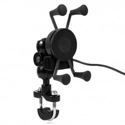 Suport telefon eXtremestyle tip RAM cu port USB incarcare - montaj pe ghidon - marime L, metal Suport telefon eXtremestyle tip RAM cu port USB incarcare - montaj pe ghidon - marime L, metal