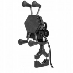 Suport telefon eXtremestyle tip RAM cu port USB incarcare - montaj pe ghidon - marime L Suport telefon eXtremestyle tip RAM cu port USB incarcare - montaj pe ghidon - marime L