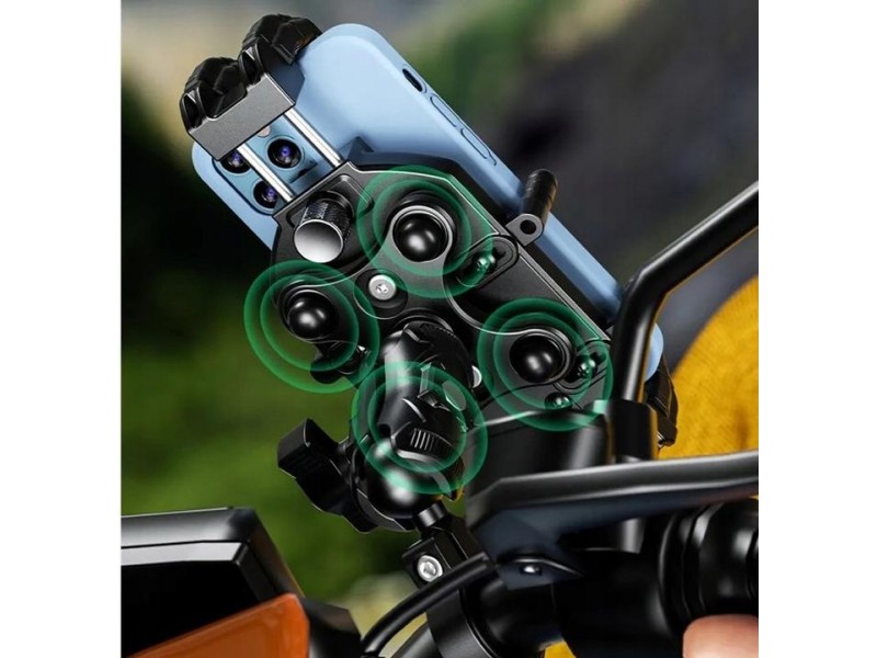 Suport telefon eXtremestyle model R19 cu mecanism antivibratii - montaj pe ghidon - latime reglabila 64-90 mm Suport telefon eXtremestyle model R19 cu mecanism antivibratii - montaj pe ghidon - latime reglabila 64-90 mm