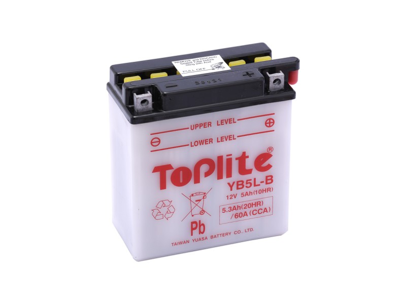 ACUMULATOR TOPLITE YUASA - YB5L-B = 12N5-3B (CU INTR.  NU INCL. ACID)