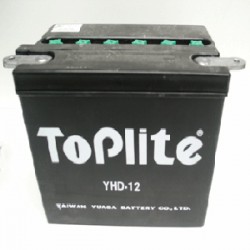 ACUMULATOR TOPLITE YUASA - YHD-12 (CU INTR.  NU INCL. ACID) ACUMULATOR TOPLITE YUASA - YHD-12 (CU INTR.  NU INCL. ACID)