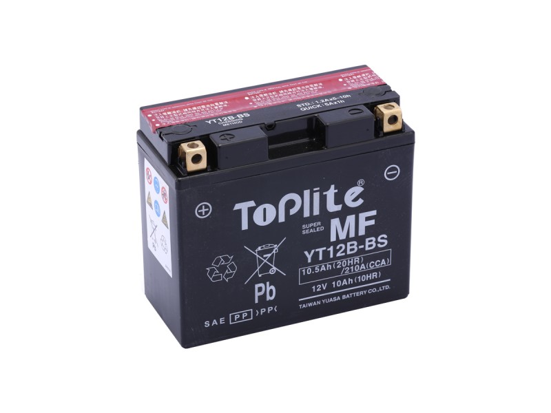 ACUMULATOR TOPLITE YUASA - YT12B-BS = GT12B-4 (FARA INTR. INCL. ACID) ACUMULATOR TOPLITE YUASA - YT12B-BS = GT12B-4 (FARA INTR. INCL. ACID)