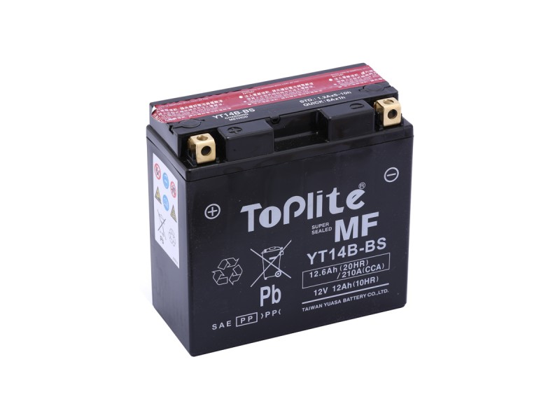 ACUMULATOR TOPLITE YUASA - YT14B-BS = YT14B-4 (FARA INTR. INCL. ACID) ACUMULATOR TOPLITE YUASA - YT14B-BS = YT14B-4 (FARA INTR. INCL. ACID)