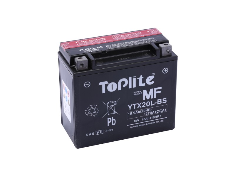 BATERIE 18Ah 270A ATV CAN AM OUTLANDER/RENEGATE, LINHAI 300/400/500/550/565/570 TOPLITE YUASA YTX20L-BS BATERIE 18Ah 270A ATV CAN AM OUTLANDER/RENEGATE, LINHAI 300/400/500/550/565/570 TOPLITE YUASA YTX20L-BS