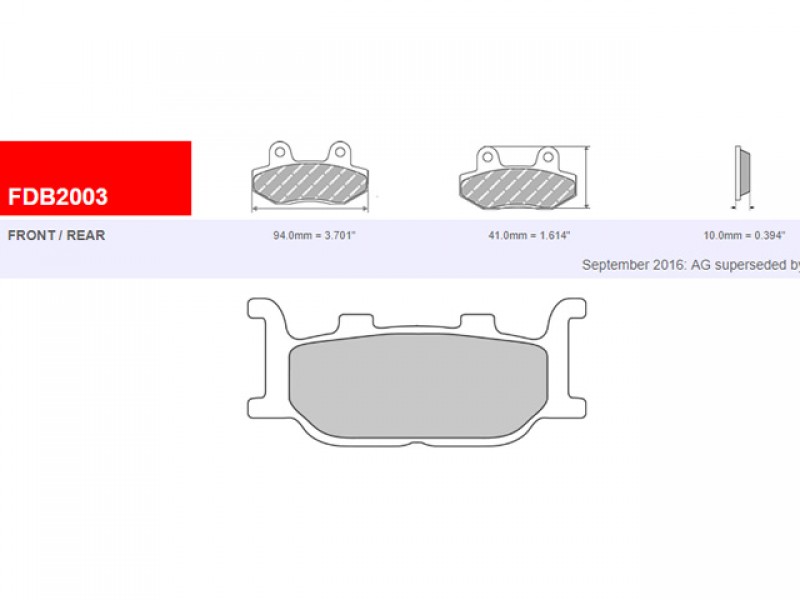 SET PLACUTE FRANA FERODO FDB2003P SET PLACUTE FRANA FERODO FDB2003P