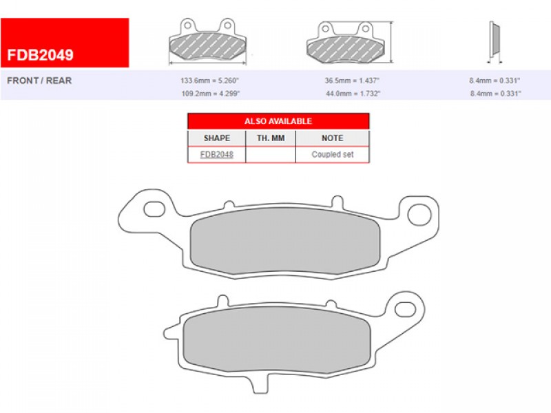 SET PLACUTE FRANA FERODO FDB2049P