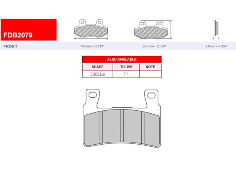 SET PLACUTE FRANA FERODO FDB2079P SET PLACUTE FRANA FERODO FDB2079P