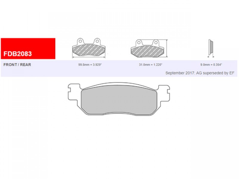 SET PLACUTE FRANA FERODO FDB2083P SET PLACUTE FRANA FERODO FDB2083P