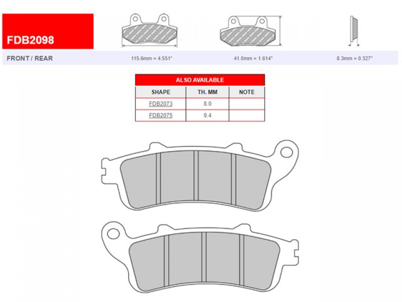 SET PLACUTE FRANA FERODO FDB2098P