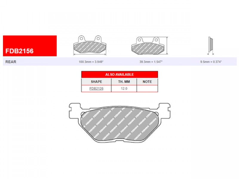 SET PLACUTE FRANA FERODO FDB2156P SET PLACUTE FRANA FERODO FDB2156P