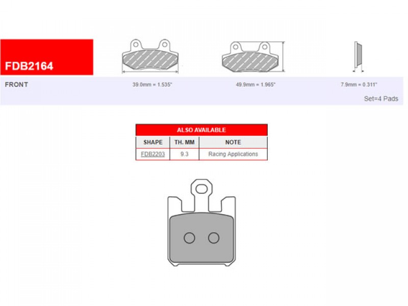SET PLACUTE FRANA FERODO FDB2164ST SET PLACUTE FRANA FERODO FDB2164ST