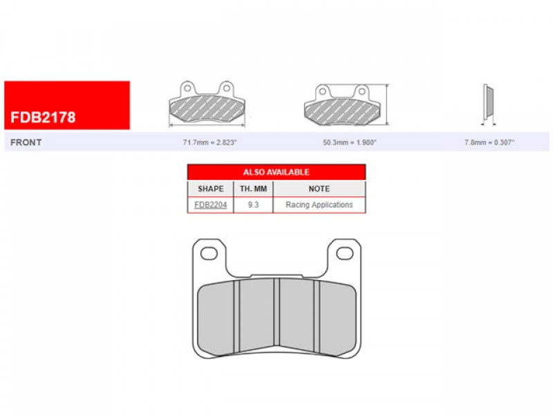 SET PLACUTE FRANA FERODO FDB2178ST SET PLACUTE FRANA FERODO FDB2178ST