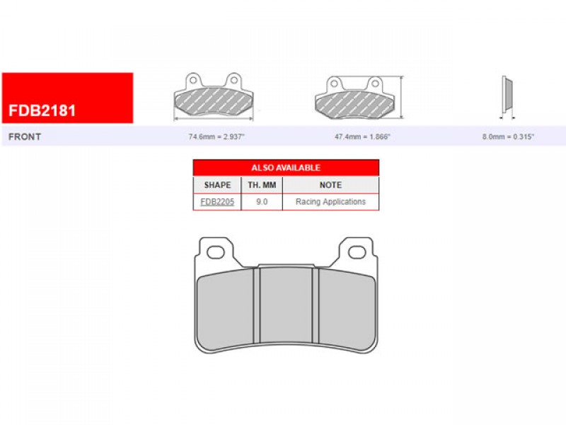 SET PLACUTE FRANA FERODO FDB2181ST SET PLACUTE FRANA FERODO FDB2181ST
