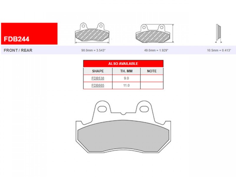 SET PLACUTE FRANA FERODO FDB244P SET PLACUTE FRANA FERODO FDB244P