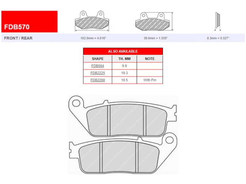 SET PLACUTE FRANA FERODO FDB570P SET PLACUTE FRANA FERODO FDB570P