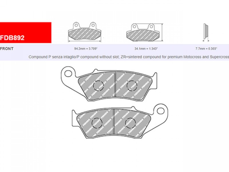 SET PLACUTE FRANA FERODO FDB892SG SET PLACUTE FRANA FERODO FDB892SG