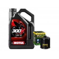 Pachet revizie ulei motor Motul 300V 10w40 - 4L + filtru ulei Hiflofiltro Performance Pachet revizie ulei motor Motul 300V 10w40 - 4L + filtru ulei Hiflofiltro Performance