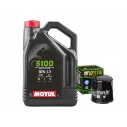 Pachet revizie ulei motor Motul 5100 10w40 - 4L + filtru ulei Hiflofiltro Pachet revizie ulei motor Motul 5100 10w40 - 4L + filtru ulei Hiflofiltro