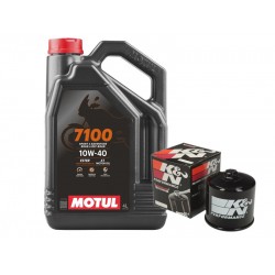 Pachet revizie ulei motor Motul 7100 10w40 - 4L + filtru ulei KN Pachet revizie ulei motor Motul 7100 10w40 - 4L + filtru ulei KN