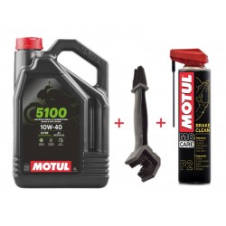 PACHET ULEI MOTOR MOTUL 5100 10W40 - 4L + PERIE CURATAT LANT + SPRAY DE FRANE PACHET ULEI MOTOR MOTUL 5100 10W40 - 4L + PERIE CURATAT LANT + SPRAY DE FRANE