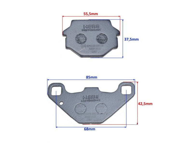Set placute frana KAWASAKI KTM SUZUKI APRILIA TGB ECE R90 (echivalent EBC FA67)
