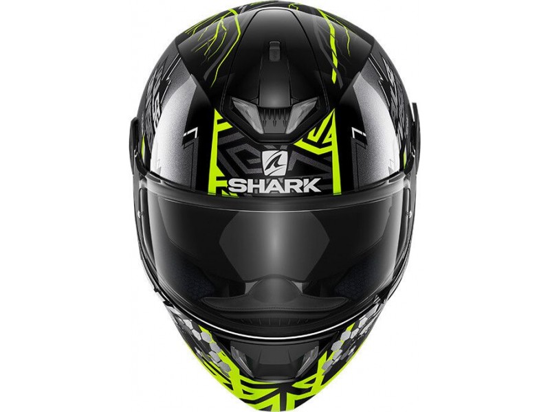 Casca integrala Shark Skwal 2.2 NOXXYS negru/gri/galben (ochelari soare integrati, pinlcok inclus, LED) L