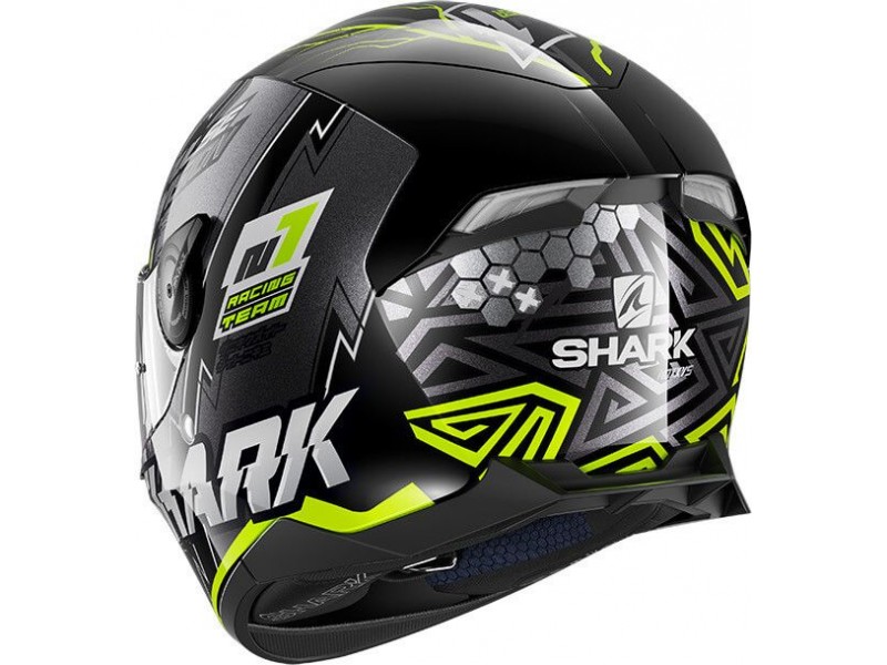 Casca integrala Shark Skwal 2.2 NOXXYS negru/gri/galben (ochelari soare integrati, pinlcok inclus, LED) L