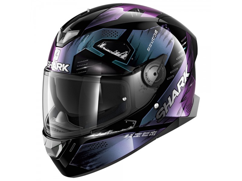 Casca integrala Shark Skwal 2.2 Venger negru/albastru/mov (ochelari soare integrati, pinlcok inclus, LED) L