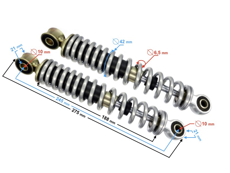 Rear shock absorbers for Tres Scooters
