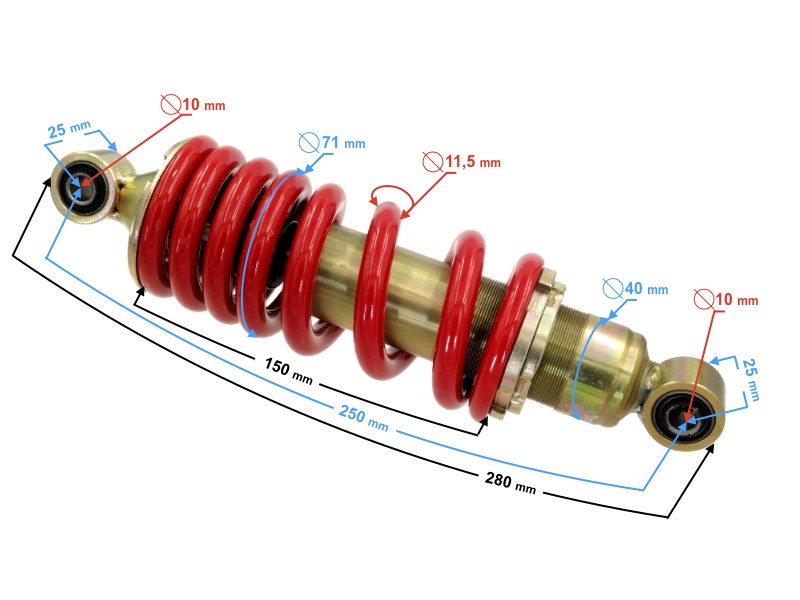 Rear shock absorbers 2 for FR 50 moped