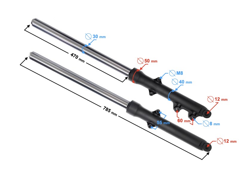 Front shock absorbers for Classic 125
