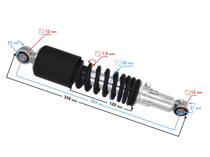 Rear shock absorber for Classic 125