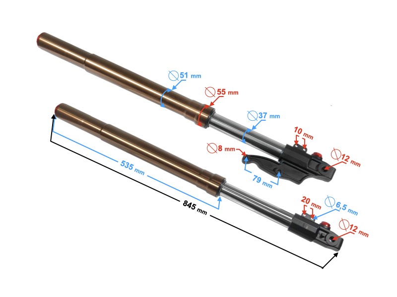 Front shock absorbers for Hyper 125