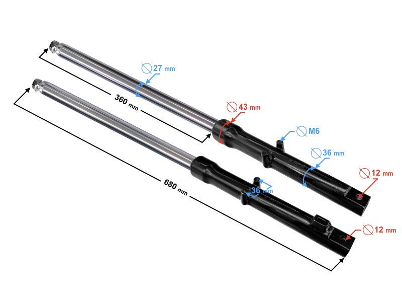 Front shock absorbers for Ranger Classic