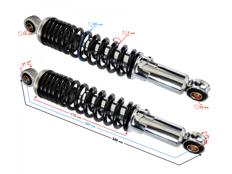 Rear shock absorbers for Sprint 2