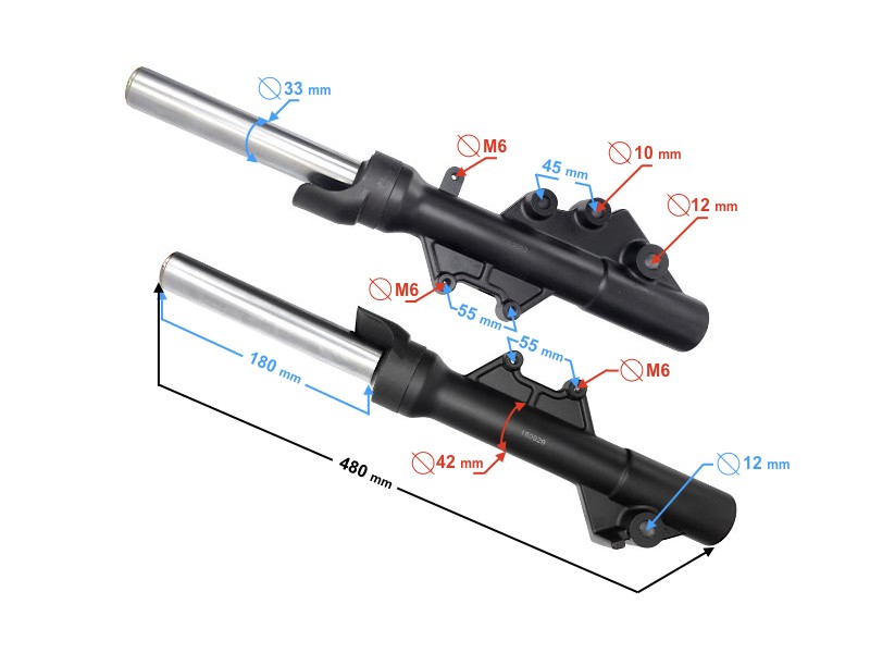 Front shock absorber for B-Max 125