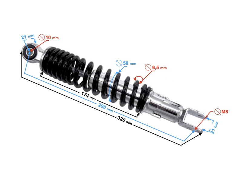 Rear shock absorber for B-Max 125