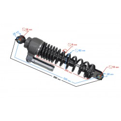 Rear shock absorber for the E-Max scooter