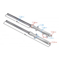 Front shock absorbers for Fighter 2, silver