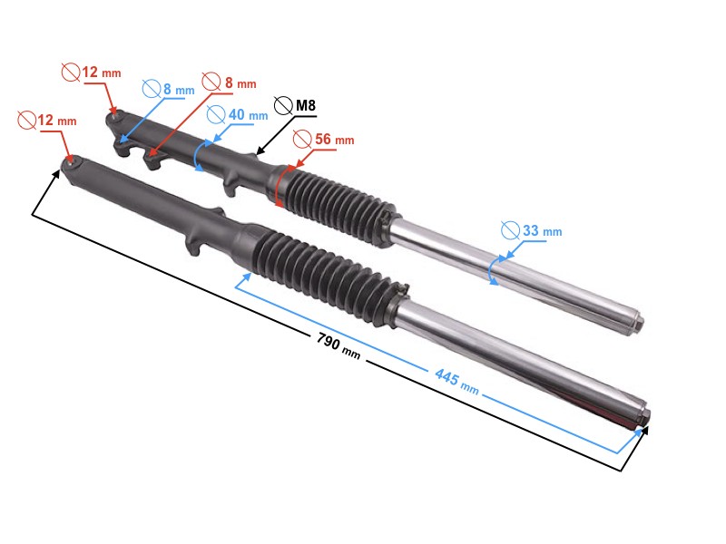 Front shock absorbers for Cafe Racer