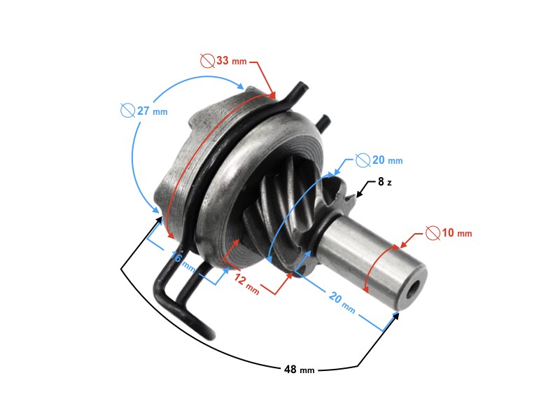 Kick Start Gear for scooter 2T 50cc O8mm