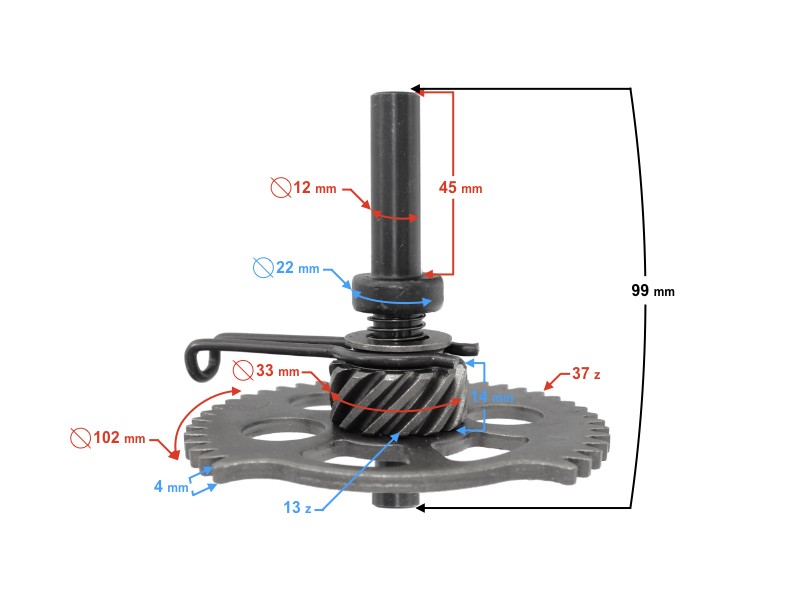 Kick Start Gear for scooter 4T 125cc