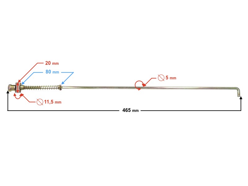 Brake rod for Ranger Classic moped (E4)